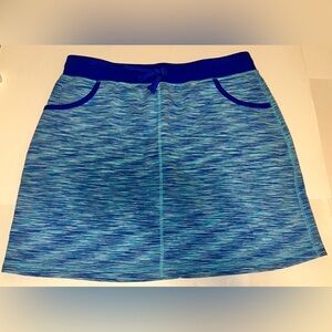 T By Talbots Heathered Blue Drawstring Athletic Skort Skirt Women’s Size Large